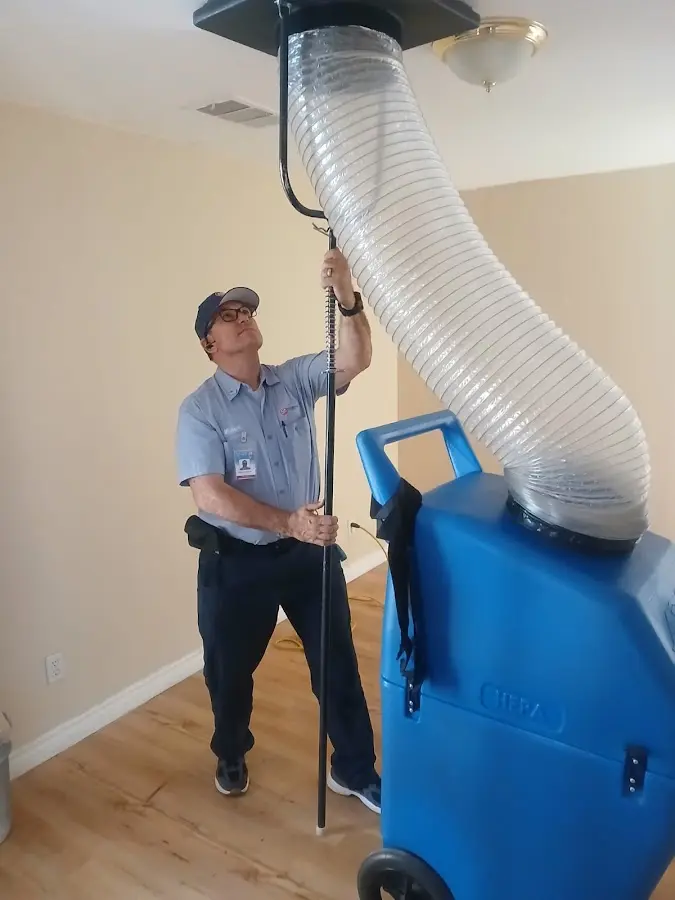 Mini Split Installation technician using HEPA equipment in Champion Heights